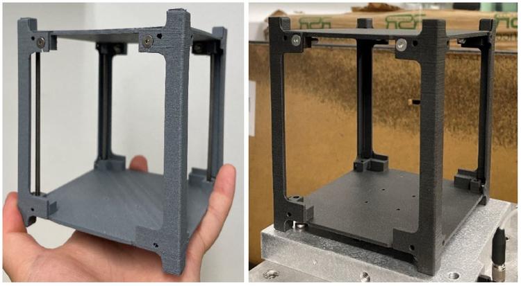 3D-printed carbon fiber CubeSat structures